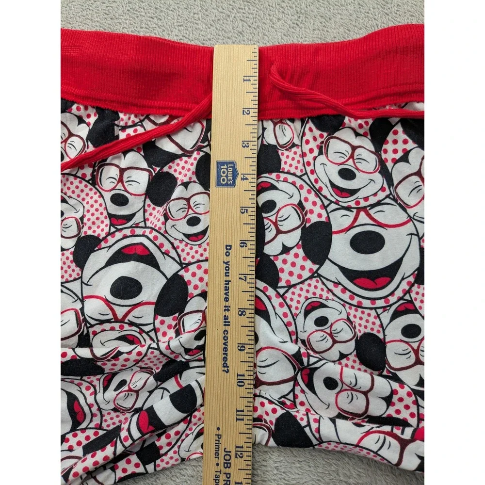 Disney Mickey Mouse Pajama Pants Womens Size Small Red Polka Dot Cotton Lounge - Picture 8 of 11